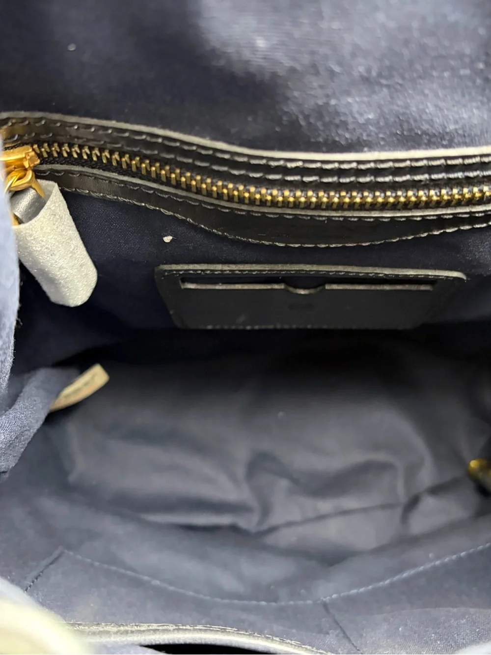 Old Trend Myrtle Bucket Backpack Black Leather Blue Geometric Canvas